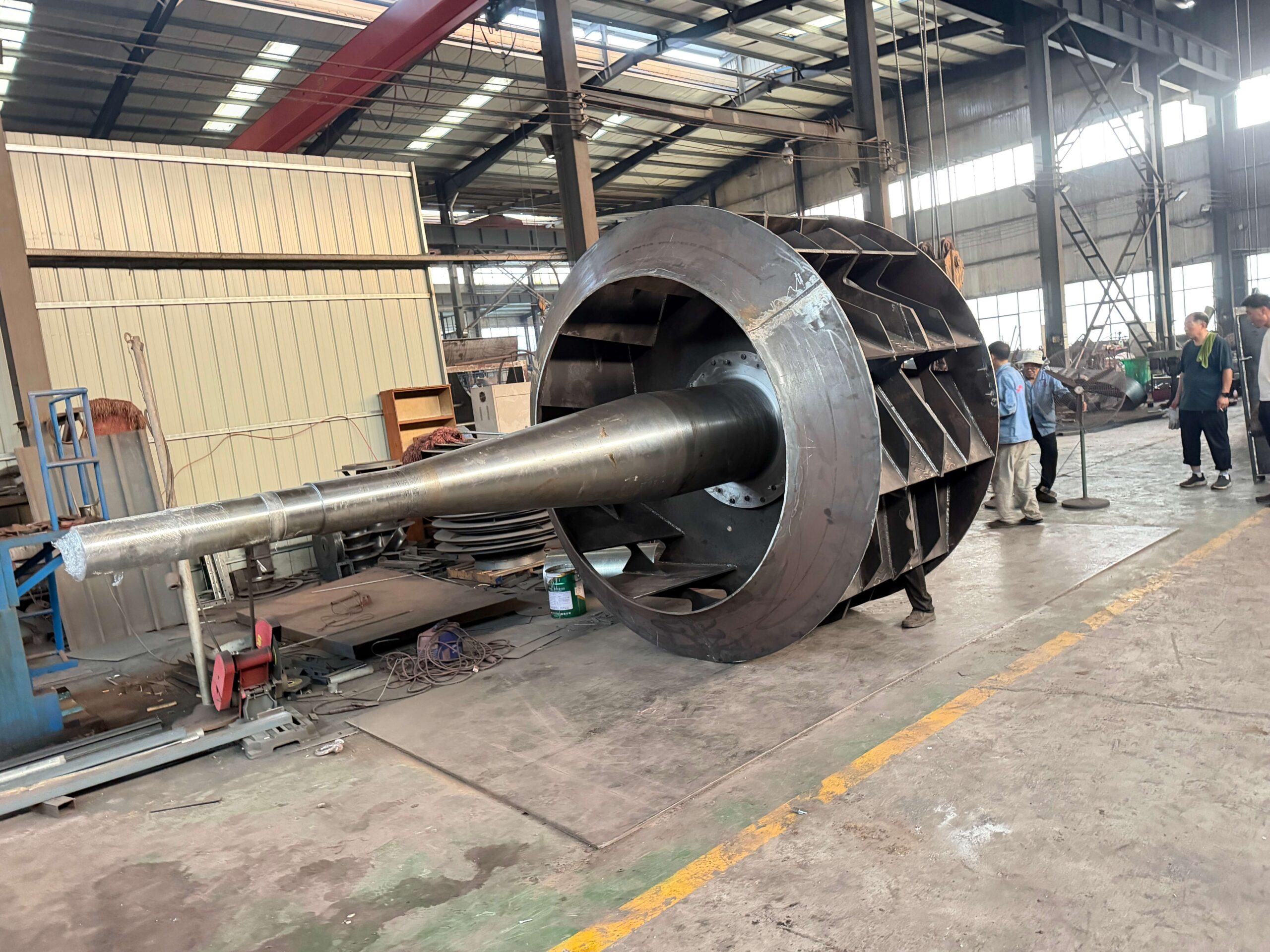 Heavy-duty rotor for steel plant sintering flue gas dust removal blower